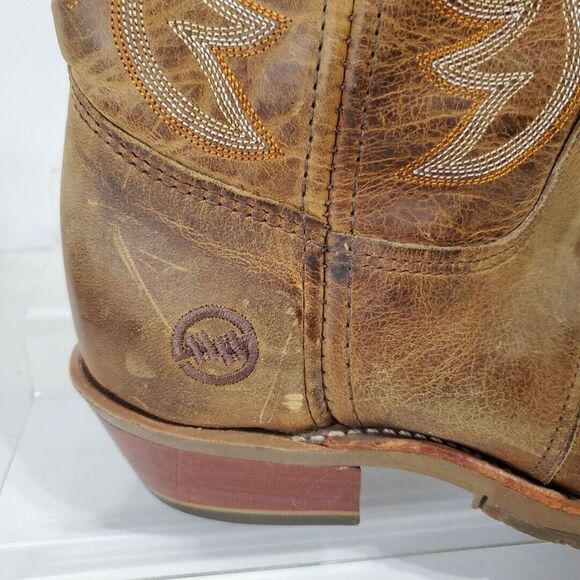 Double H Cowboy Boots Womens 7M Daniela 12" Work Roper Brown Leather Rustic USA - Picture 2 of 9